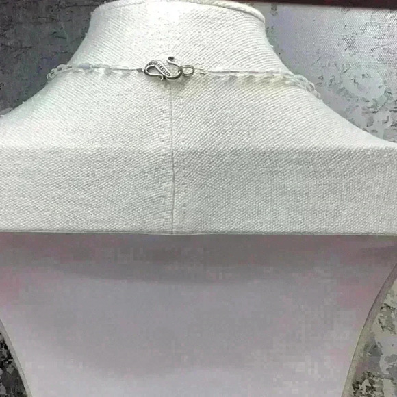 Vintage Glass Red and Clear Glass Bead Necklace - Picture 2 of 2